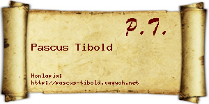 Pascus Tibold névjegykártya